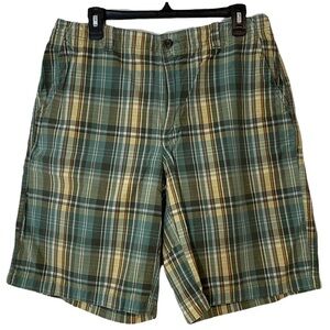 Arrow Men's Plaid‎ Shorts Multi Color Green 34W